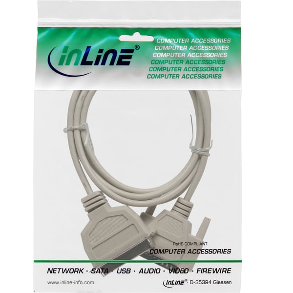 InLine 11442 serielkabel Beige 2 m DB25 C36