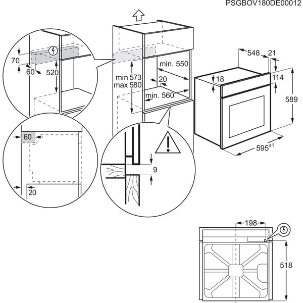 Electrolux LOF4P46TX 72 L 2990 W Rustfrit stål