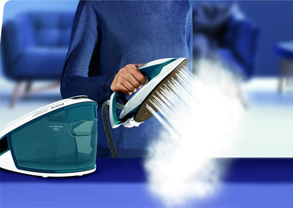 Tefal Express Power SV8111 1,8 L Durilium AirGlide Autoclean soleplate Blå, Hvid