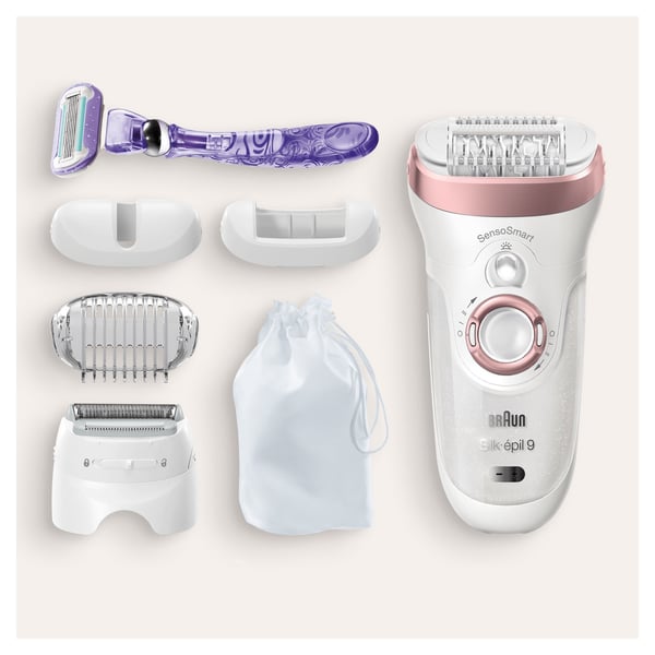 Braun Silk-épil 9 9-870 epilatorer 40 pincetter Rosa, Vit