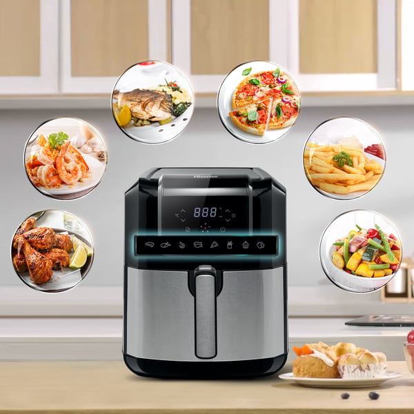 Hisense H06AFBS1S3 rasvakeitin Yksi 5 L 1700 W Kuumakiertoilmakypsennin Musta