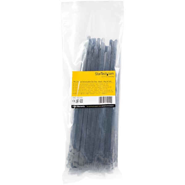 StarTech.com CBMZTRB10BK nippuside Avattava johdinside Nailon, Muovi Musta 1000 kpl