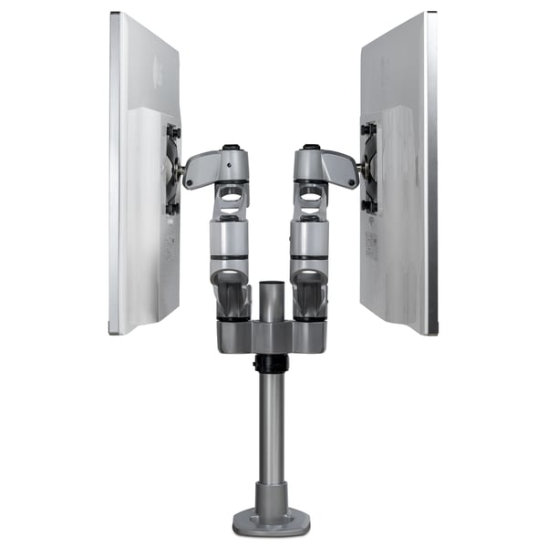 StarTech.com ARMDUALPS skærmbeslag og -stativer 68,6 cm (27") Skrivebord Sølv