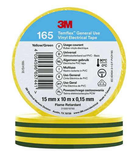 3M PVC-ISOLERBAND 15MM X 10M G/G / TEMFLEX 165 7100222491