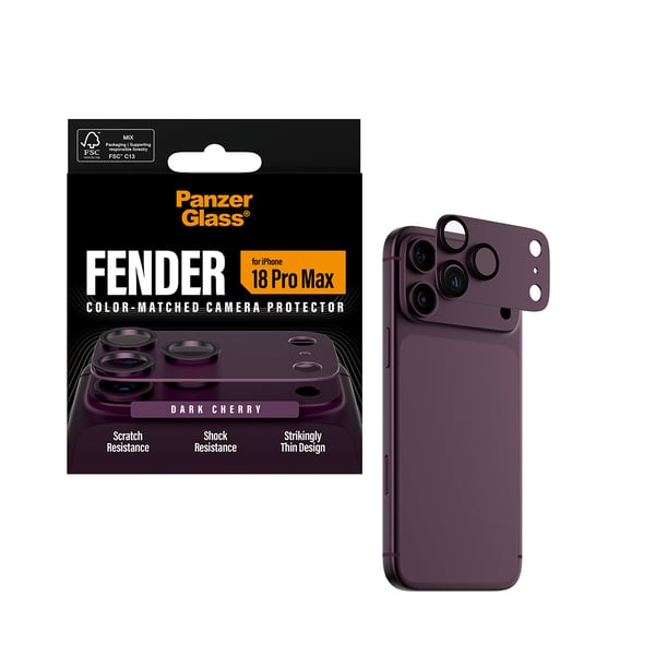 PanzerGlass ® Fender Camera Protector Dark Cherry iPhone 2026 Pro Max Kirkas näytönsuoja 1 kpl
