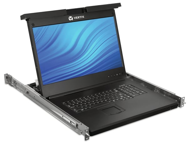 Vertiv Avocent LRA185KMM8D-001 rack 48,3 cm (19") 1366 x 768 pixlar Plast, Stål Svart 1U