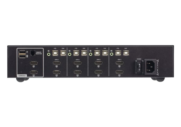 ATEN 4-portars säker KVM-switch med USB HDMI, Dual Display och CAC (efterlever PSD PP v4.0)