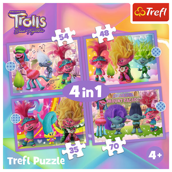 Trefl Trolls Adventures of colorful Puslespil 54 stk Tegnefilm