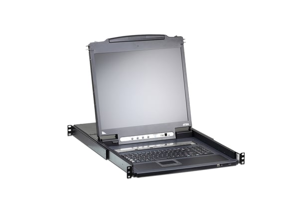 ATEN 8-Port PS/2-USB VGA LCD KVM over IP-switch med kedjekopplingsport och stöd för USB-kringutrustning