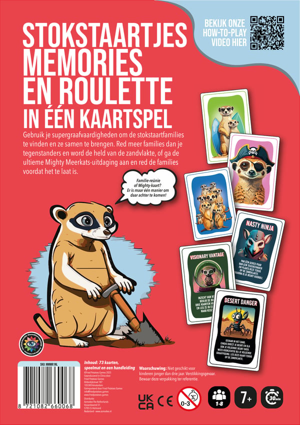 Asmodee Mighty Meerkats Memories Roulette Kortspil Familie