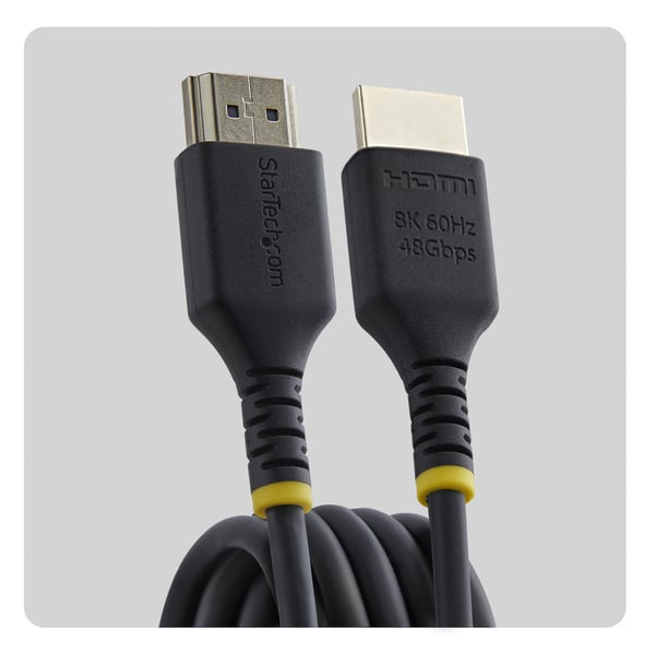 StarTech.com HDMI21-CBL-SLIM-50C HDMI-kaapeli 0,5 m HDMI-tyyppi A (vakio) Musta