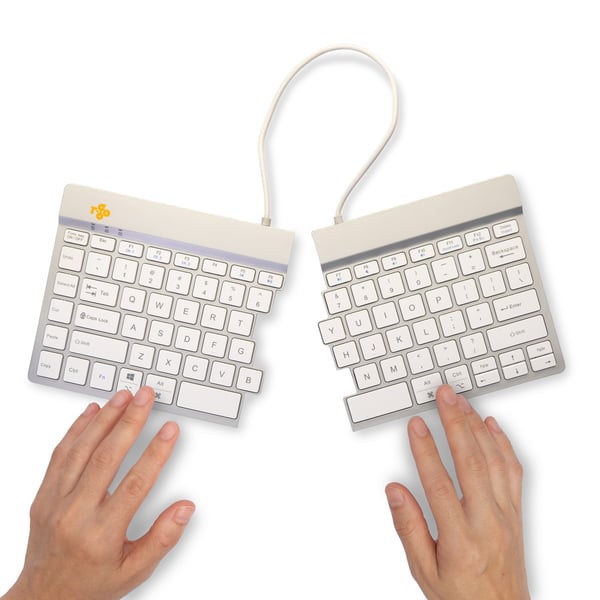 R-Go Tools Ergonomisch toetsenbord R-Go Split Break met pauzesoftware, gesplitst toetsenbord, QWERTY (US), Bluetooth, wit