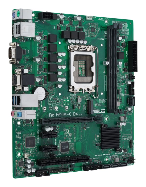 ASUS PRO H610M-C D4-CSM - Bundkort - micro ATX - LGA1700-socket - H610 Chipsæt - USB 3.2 Gen 1 -