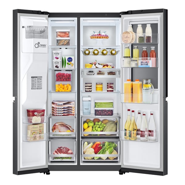 LG InstaView GSXV91MCAE Kombinerad kyl/frys side-by-side Fristående 635 l Svart