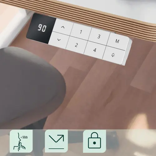 Leitz Ergo kompakt elektrisk hæve-sænke skrivebord 120 x 70 cm med påmindelse om at stå op