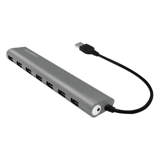 LogiLink UA0308 gränssnittshubbar USB 3.2 Gen 1 (3.1 Gen 1) Type-A 5000 Mbit/s Grå