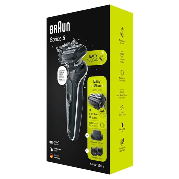 Braun Series 5 51-W1500s Folie shaver Trimmer Sort