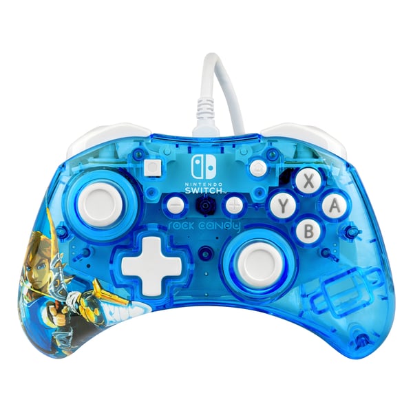 PDP Rock Candy: Berry Brave Link Blå, Translucent USB Spelplatta Analog / Digital Nintendo Switch, Nintendo Switch Lite, Nintendo Switch OLED