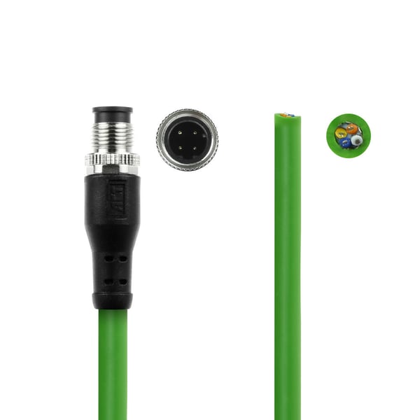 ACT SC4440 sensor- och aktuatorkabel 1,5 m M12 Nej Svart / Grön