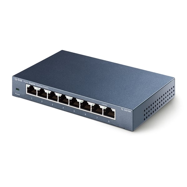 TP-Link TL-SG108 verkkokytkin Hallitsematon L2 Gigabit Ethernet (10/100/1000) Musta