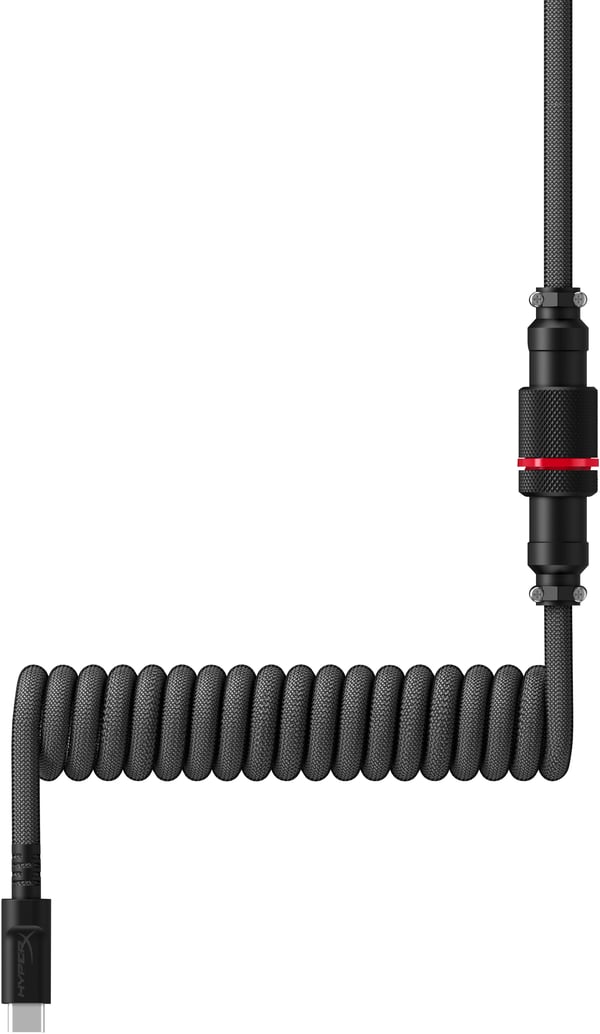 HyperX USB-C – spiralformad kabel – grå-svart
