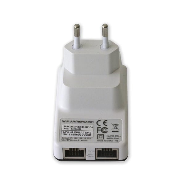 Techly I-WL-REPEATER2 trådløs router Hurtigt ethernet Sort, Hvid