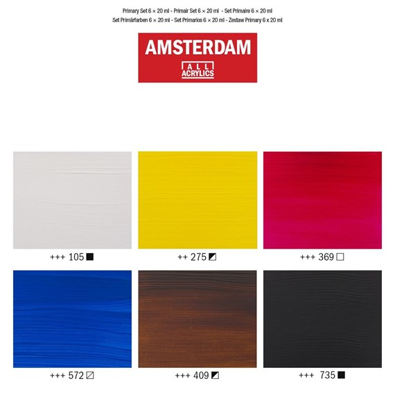 Amsterdam 17820500 harrastemaali Akryylimaali 6 kpl
