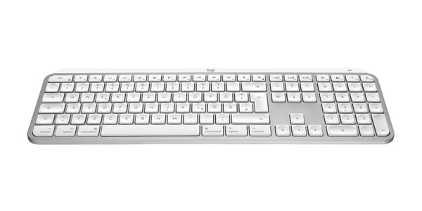 Logitech MX Keys S for Mac tastatur Kontor RF trådløs + Bluetooth QWERTZ Tysk Aluminium, Hvid