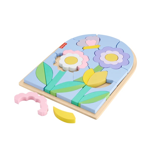 Fisher-Price Fisher-Price-træpuslespil med blomstermotiv til førskolebørn, 37 dele i træ