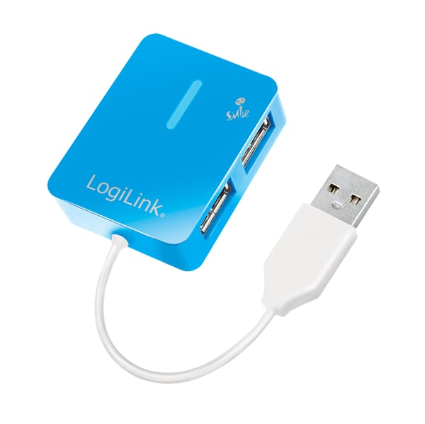 LogiLink UA0136 gränssnittshubbar USB 2.0 Type-A 480 Mbit/s Blå