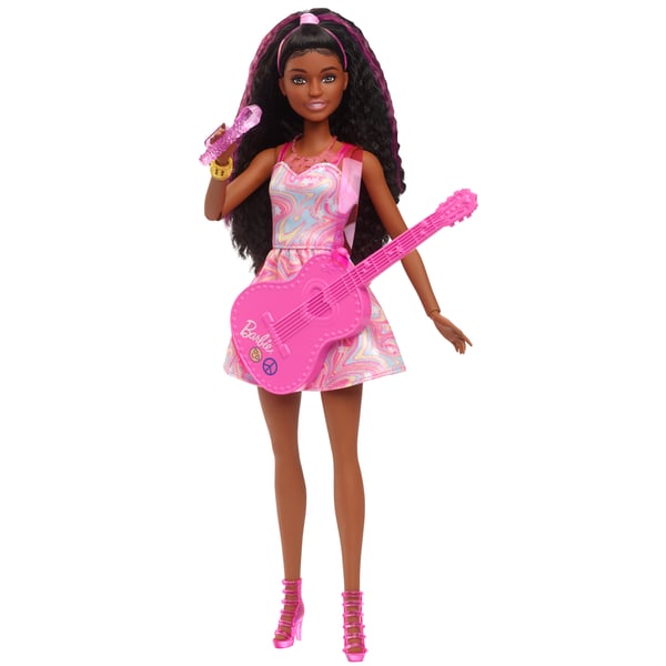 Barbie 65-års jubilæumskarrieredukke, popstjernedukke og 10 stk. tilbehør, herunder scene med bevægelsesfunktion
