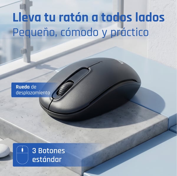 iggual WOM-STANDARD-3D 1000DPI datormöss Kontor Ambidextrous RF Trådlös Optisk