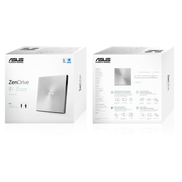 ASUS ZenDrive U9M optiska enheter DVD±RW Silver