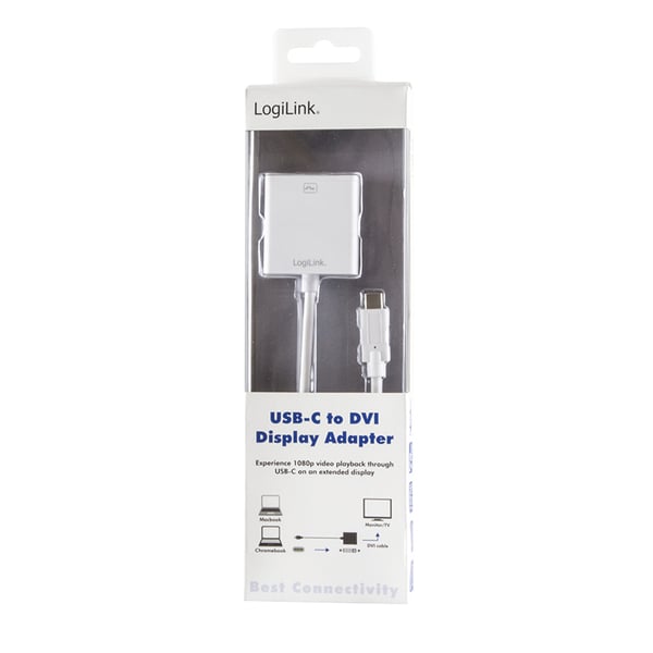 LogiLink UA0245A videokabel adapter 0,14 m DVI USB Type-A Hvid