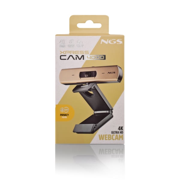 NGS XPRESSCAM 4000 webcam 12 MP 3840 x 2160 pixel USB 2.0 Sort, Guld