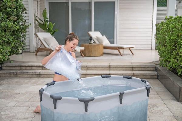 Bestway Lay-Z-Spa 6002N badtunna och spabad 431 l 2 personer Oval Blå, Grå