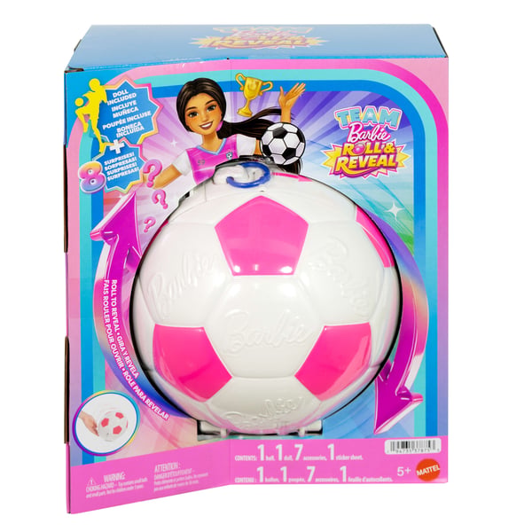 Barbie TEAM Roll & Reveal Soccer Player Doll and Accessories