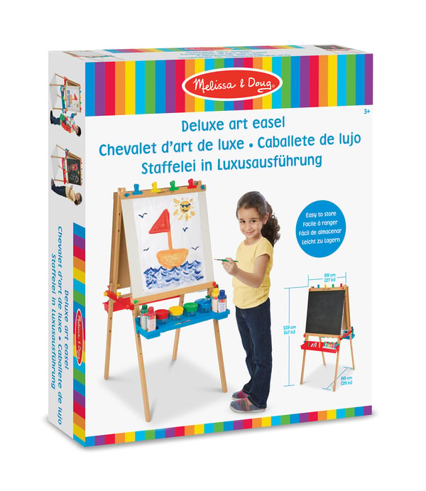 Melissa & Doug Deluxe Wooden Standing Art Easel Musta