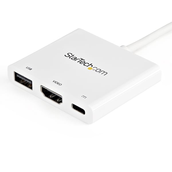 StarTech.com CDP2HDUACPW kannettavien tietokoneiden telakka ja porttitoistin Langallinen USB 3.2 Gen 1 (3.1 Gen 1) Type-C Valkoinen