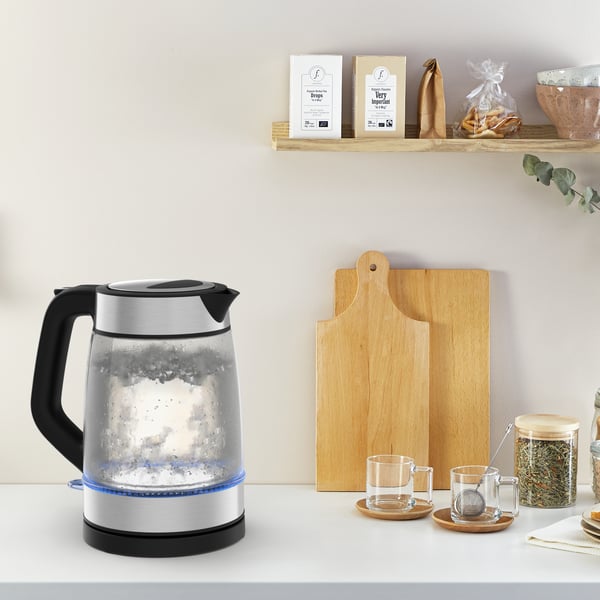 Tefal Glass Kettle KI605830 vattenkokare 1,7 l 2200 W Svart, Silver, Transparent