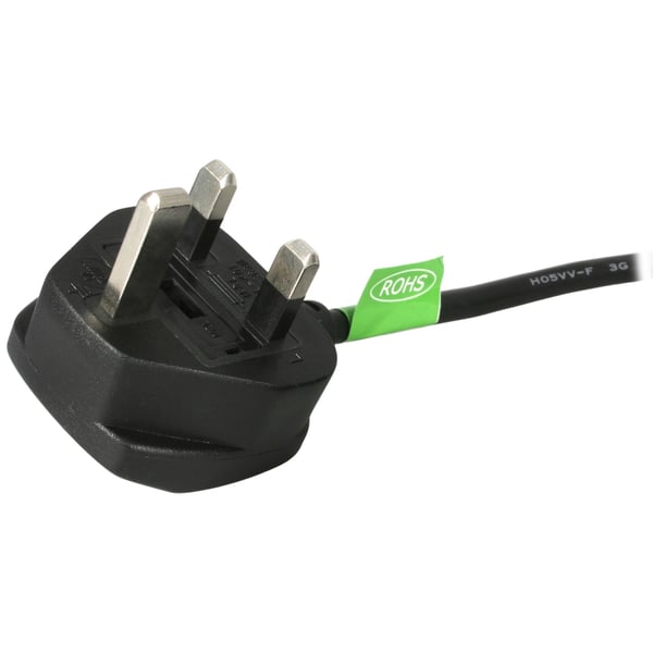 StarTech.com 1,8 m GB Computer Strømkabel, 18AWG, BS 1363 til C13, 10A 250V, Sort erstatnings-AC Str
