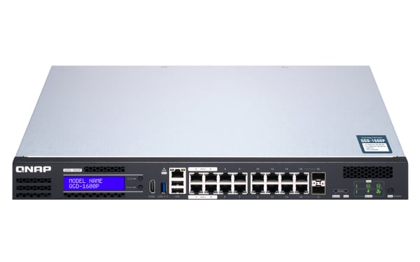 QNAP QGD-1600P Administreret Gigabit Ethernet (10/100/1000) Strøm over Ethernet (PoE) 1U Sort, Grå