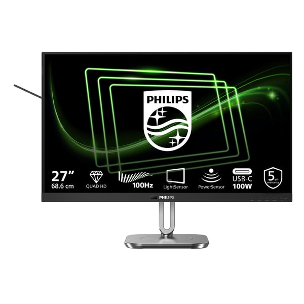 Philips 5000 series 27B2G5601/00 tietokoneen litteä näyttö 68,6 cm (27") 2560 x 1440 pikseliä Quad HD LCD Musta