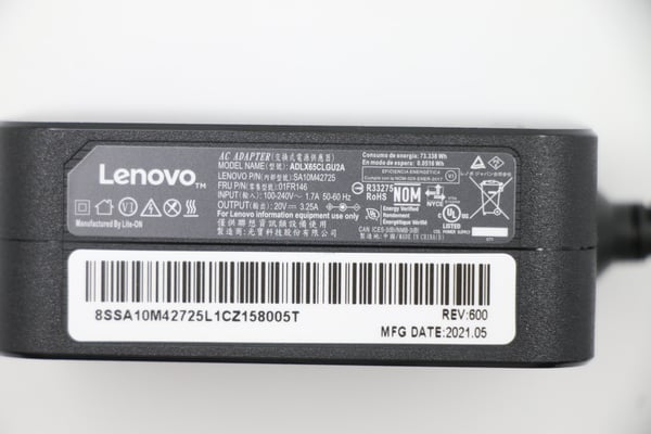 Lenovo 01FR146 eladaptrar inomhus 65 W Svart