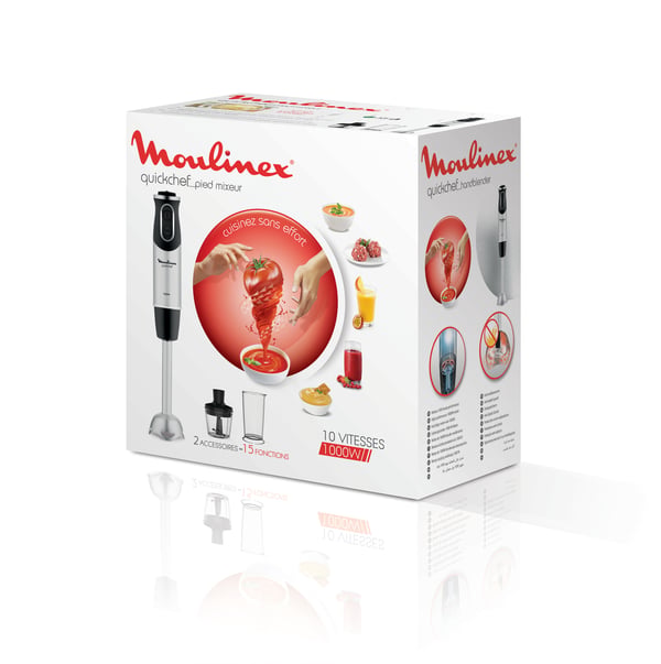Moulinex DD6578 0,8 l Stavmixer 1000 W Rostfritt stål, Svart