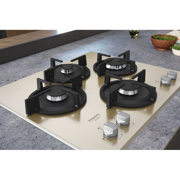 Hotpoint HAGD 61S/CH Champagne Inbyggd 60 cm Gas 4 zone(s)