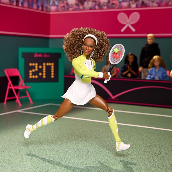 Barbie Signature Serena Williams, , tennisdocka med modetema med tennisdräkt och racket