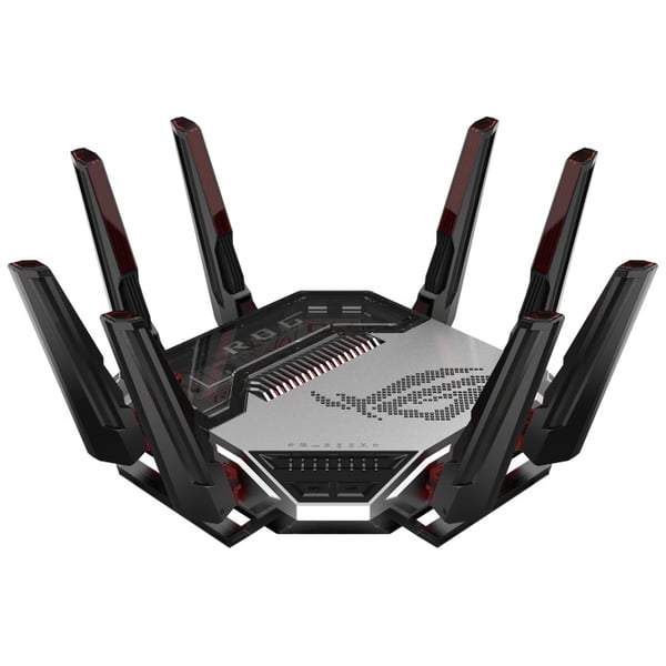 ASUS ROG Rapture GT-BN98 trådlös router 10 Gigabit Ethernet Quad-band (2.4 GHz / 5 GHz-1 / 5 GHz-2 / 6 GHz) Svart, Vit