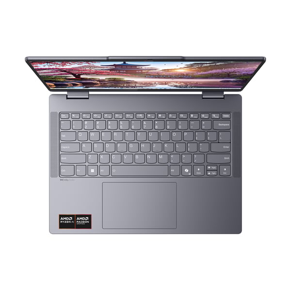 Lenovo IdeaPad 5 2-in-1 14AKP10 Copilot+ PC AMD Ryzen AI 7 350 Hybrid (2-i-1) 35,6 cm (14") Berøringsskærm WUXGA 16 GB LPDDR5x-SDRAM 512 GB SSD Wi-Fi 7 (802.11be) Windows 11 Home Tysk Grå