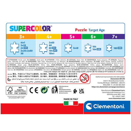 Clementoni Supercolor Disney Princess Kuviopalapeli 30 kpl Sarjakuvat